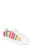 Pavers Colourful Lace-Up White Trainers