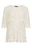 Yours Curve Cream Ivory White Crochet Detail Jumper
