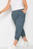 Yours Curve Grey Cropped Cargo Trousers