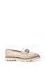 Moda in Pelle Natural Evella Chunky Loafers With Chunky Chain Trim