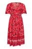 Yours Curve Red LIMITED COLLECTION Curve Red Floral Print Border Midaxi Dress