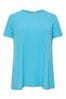 Yours Curve Blue Aqua Ribbed Swing T-Shirt