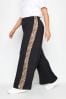 Yours Curve Limited Side Stripe Wide Leg Trousers