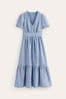 Boden Blue Eve Linen Midi Dress