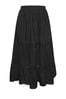 Yours Curve Black Peasant Tiered Maxi Skirt