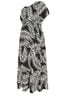 Yours Curve Black BUMP IT UP MATERNITY  Leaf Print Maxi Dress