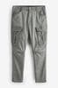 Pale Green Slim Fit Zip Detail Stretch Cargo Trousers