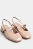 Yours Curve Natural Patent Mary Jane Slingback Heels In Extra Wide EEE Fit