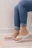 Totes White Ladies Solbounce Toe Post Flip Flops Sandals