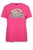 Yours Curve Pink Relaxed Drop Shoulder Rainbow Love T-Shirt