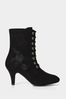 Joe Browns Black Floral Embroidered Heeled Lace-Up Boots
