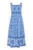 Yours Curve Blue Limited Border Shirred Maxi Dress