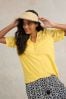 White Stuff Yellow 100% Cotton Bella Broderie Mix Top