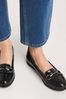 Simply Be Black Low Cut Snaffle Loafers In Wide Fit