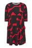 Yours Curve Black Abstract Print Pocket Dress