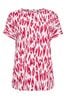 Yours Curve Pink Pink Abstract Print Short Sleeve Blouse