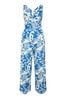 PixieGirl Petite Blue Contrast Leaf Jumpsuit