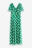 Scarlett & Jo Green Isabelle Angel Sleeve Maxi Dress