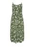 Yours Curve Green Leaf Print Crinkle Tiered Maxi Dress
