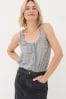 FatFace Flora Black Cotton Linen Stripe Vest