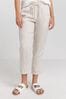 Simply Be Natural Tie Waist Tapered Linen Trousers