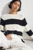 Hush White Konnie Striped Knitted Jumper