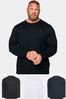 BadRhino Big & Tall Black Long Sleeve T-Shirts 3 Pack