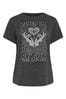 Yours Curve Charcoal Grey 'The Lovers' Slogan T-Shirt