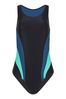 Long Tall Sally Black LTS Tall Black & Blue Active Contrast Swimsuit