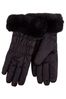 Totes Black Water Repellent Padded Smartouch Gloves With Faux Fur Cuff