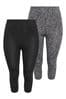 Yours Curve Grey Cropped Leggings 2 Pack