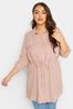 Yours Curve Pink Linen Utility Contains Linen Tunic