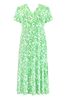 Live Unlimited Curve Geblümtes Jersey-Kleid mit Wickeldesign, Grün