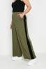 Yours Curve Green Side Stripe Wide Leg Trousers