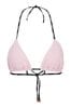 HUGO Pink Branded Strap Triangle Bikini Top With Logo Detail