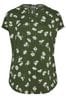 Yours Curve Green Abstract Print Textured Notch Neck Top