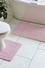 Catherine Lansfield Blush Pink Armoni Bath Mat and Pedestal