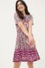 FatFace Purple Simone Detail Paisley Jersey Dress