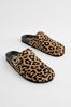 Leopard Forever Comfort® Leather Footbed Clogs