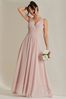 Jolie Moi Dusky Pink Pleated Bodice Chiffon Maxi Dress