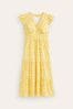 Boden Yellow May Cotton Midi Tea Dress