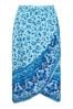 Yours Curve Blue LIMITED COLLECTION Curve Blue Floral Print Wrap Skirt