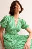 Boden Green Petite Elsa Crinkle Midi Tea Dress