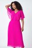Roman Pink Embellished Midi Cape Dress