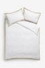 White/Natural Cotton Rich Oxford Duvet Cover and Pillowcase Set, Oxford