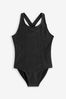 Black Sports Cross-Back Swimsuit (3-16yrs)