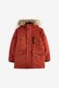 Red Shower Resistant Faux Fur Parka Coat (3-16yrs)