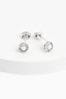 Sterling Silver Opal Sparkle Stud Earrings