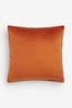 Light Orange Matte Velvet Square Cushion, Square