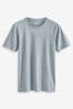Grey Silver Slim Essential Crew Neck T-Shirt, Slim Fit